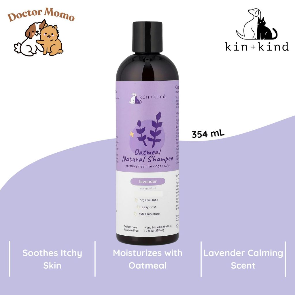 Kin+Kind Oatmeal Natural Shampoo Lavender Dog Cat Anjing Kucing Shampo USA Kin and Kind Kin Kind