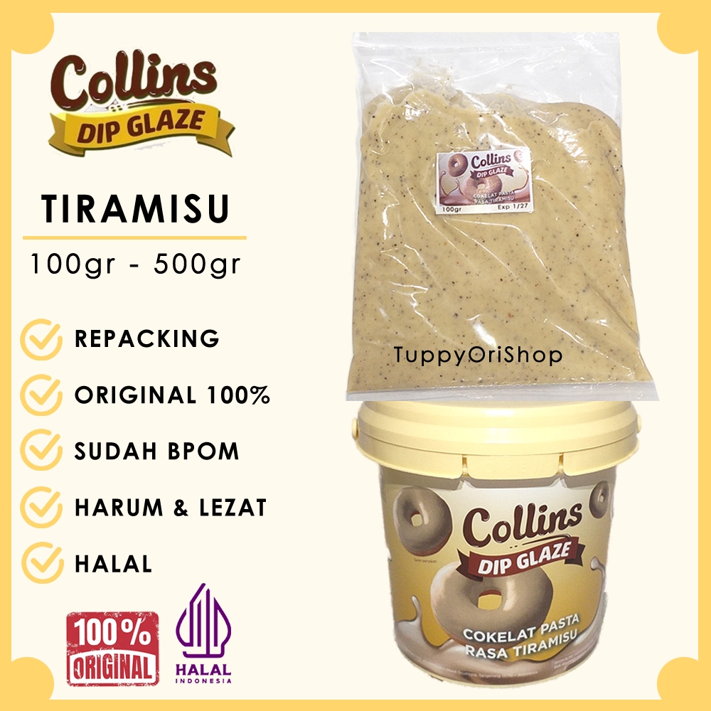 

COLLINS DIP GLAZE Rasa Tiramisu Original Harum Lezat | Selai untuk Roti, Donat dan aneka Makanan