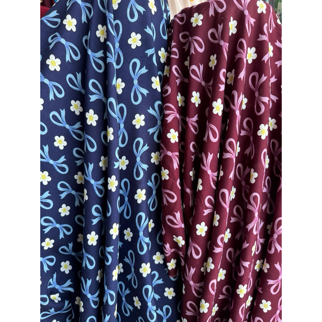 kain katun rayon-bahan rayon premium-motif pita-rayon meteran-kd hdi