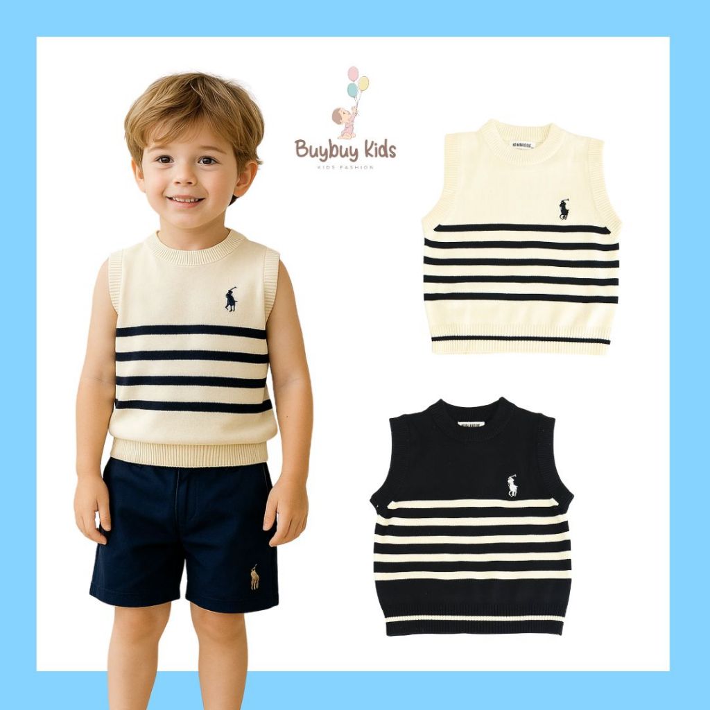 VEST RAJUT ANAK PREMIUM - THEO KNIT VEST - Rompi Knit Premium - Rompi Rajut Anak Perempuan Laki Laki