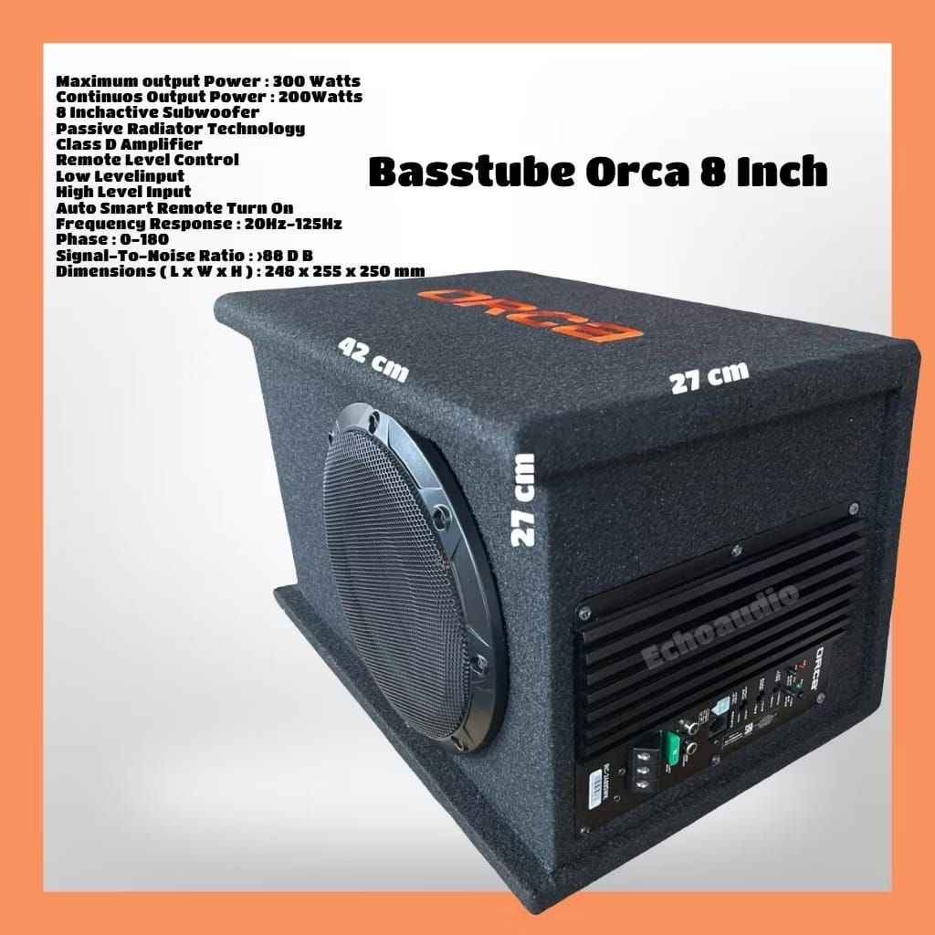 Subwoofer Aktif 8 inch ORCA RC-2480SWK Subwofer Active Mobil 8inch Basstube RC2480SWK RC 2480SWK 248