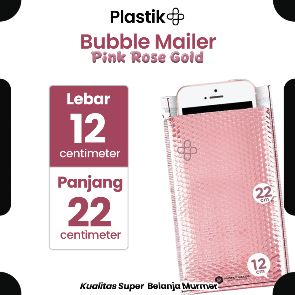 

Amplop Bubble Mailer Bubble Packing Murah Pink Rose Gold Glossy 12cm x 18cm Harga Satuan