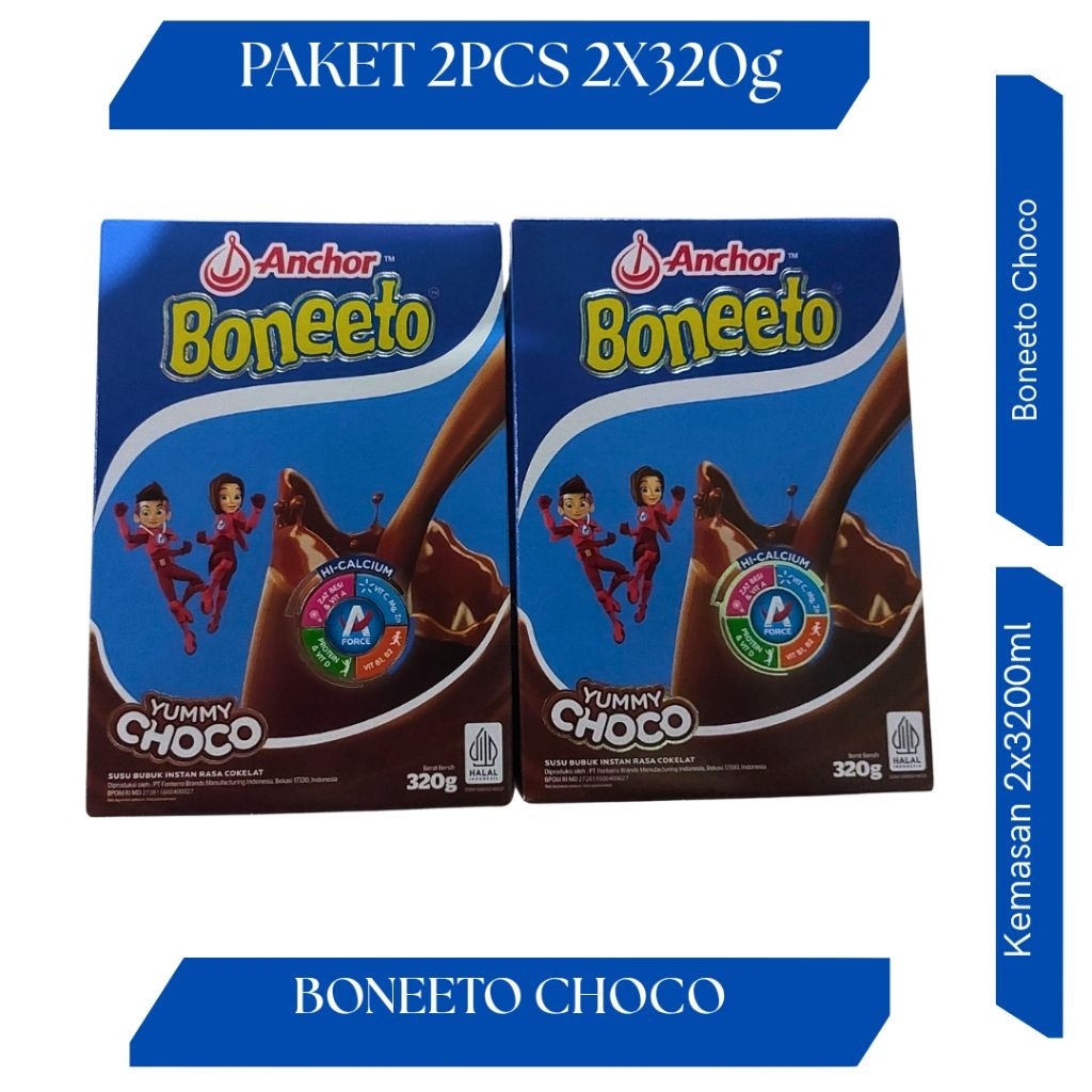

(PAKET 2PCS 2x320g), Anchor Boneeto Rasa Cokelat Kemasan Bundle 2pcs 2x320g