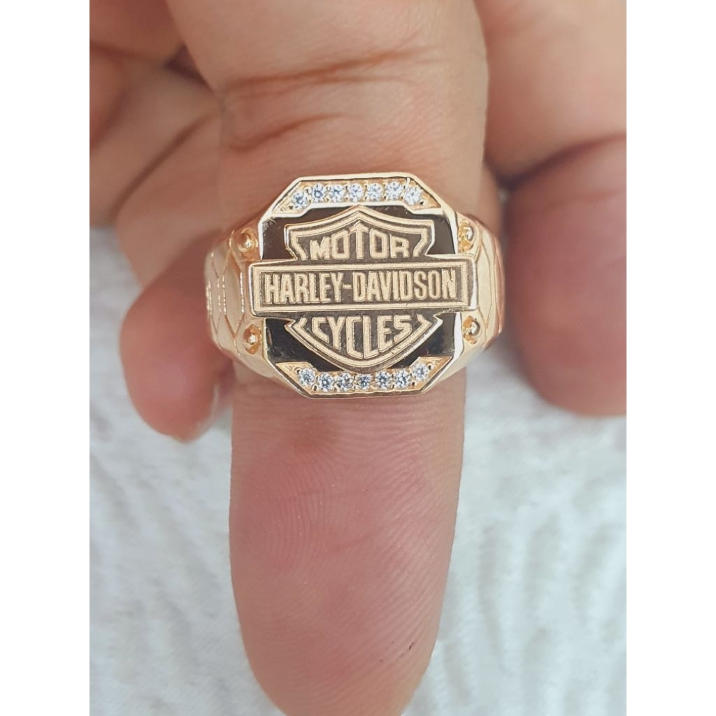 cincin cowok pria stempel emas 70% 700 70% harley davidson