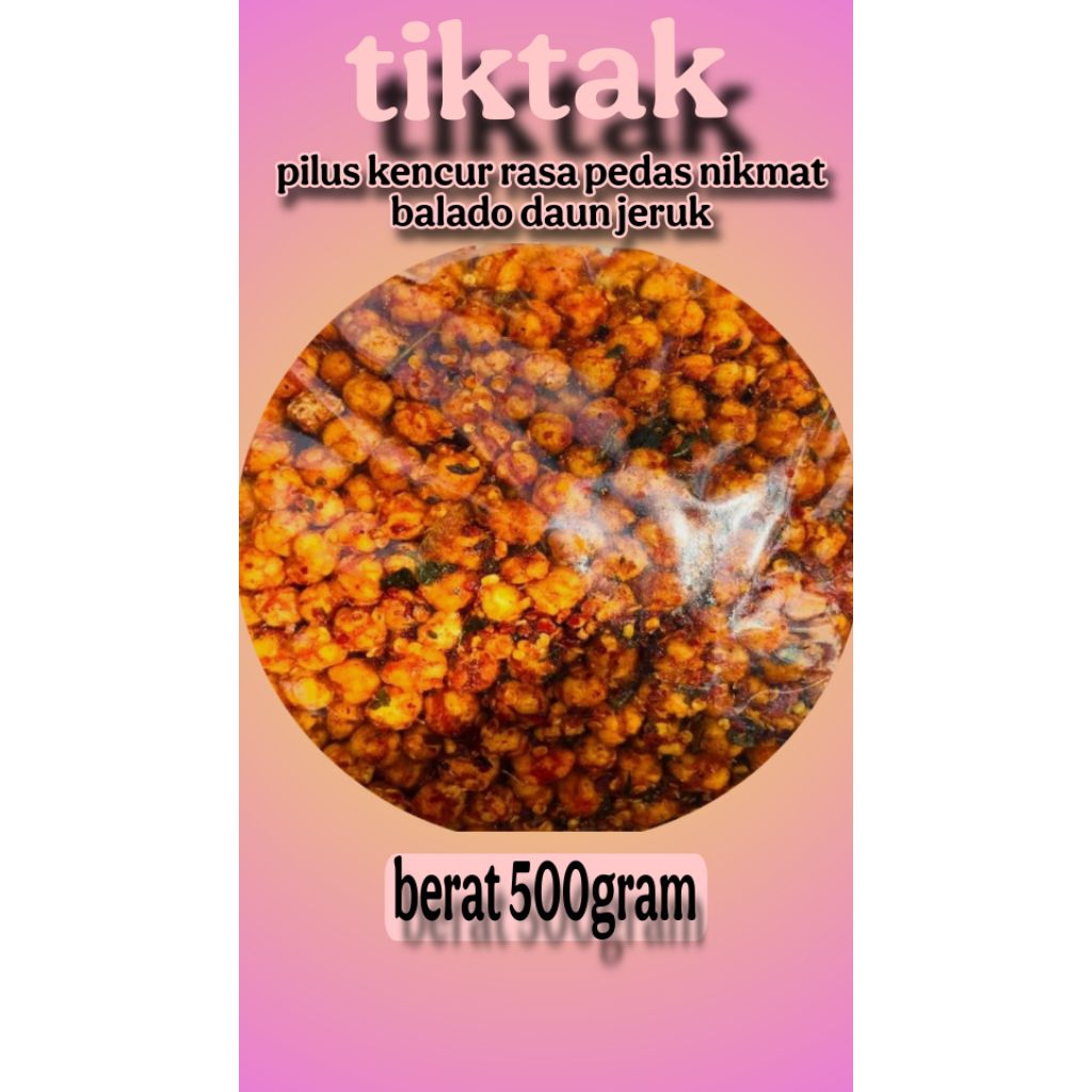 

pilus kencur/tiktak kencur pedas rasa balado&daun jeruk isi 500gram
