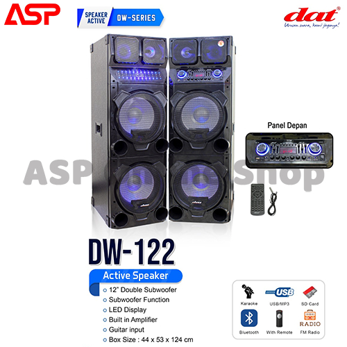 DAT DW 122 Speaker Aktif Pasif 12 inch Double Subwoofer Bluetooth