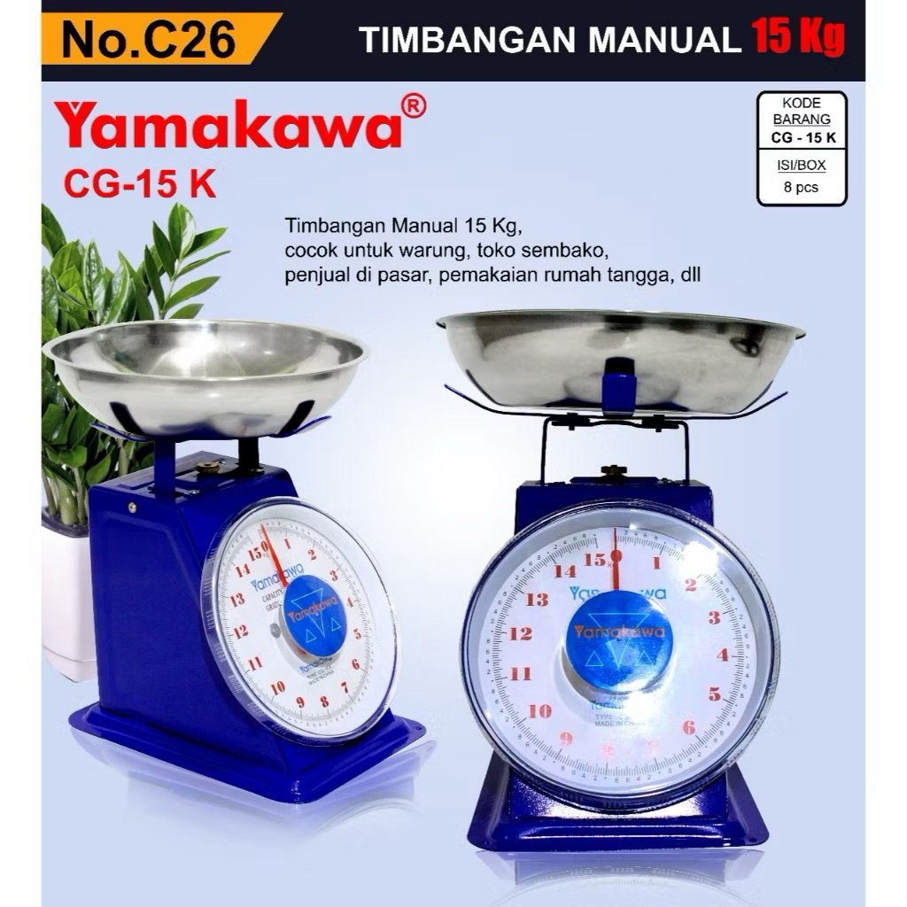 TIMBANGAN BUAH SAYUR JARUM DUDUK ANALOG YAMAKAWA 5kg 10kg 15kg 20kg