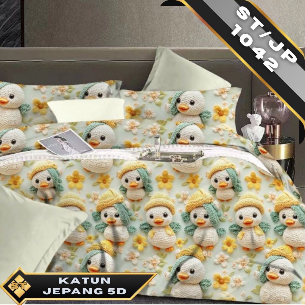 Sprei Katun  Jepang Motif ANAK ANIMAL GAJAH BEAR ICE CREAM PANDA (ANTI GESER) ALL SIZE HOMEMADE