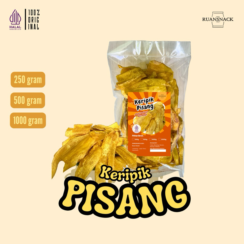 

keripik pisang manis asin renyah 250gr, 500gr