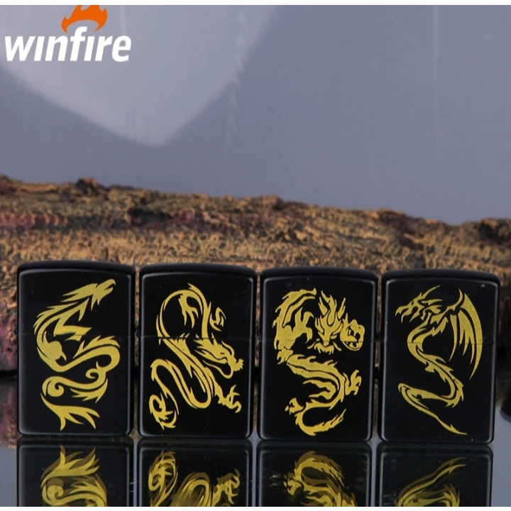 Mancis Korek Minyak Hitam Motif Naga Korek Antik dan Unik