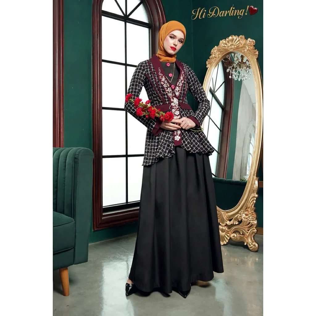 TUNEECA GAMIS EVELYN FLAIR T-0125005 ( HI DARLING ) DRESS KANTOR MUSLIMAH /GAMIS + OUTER BLAZER PREM