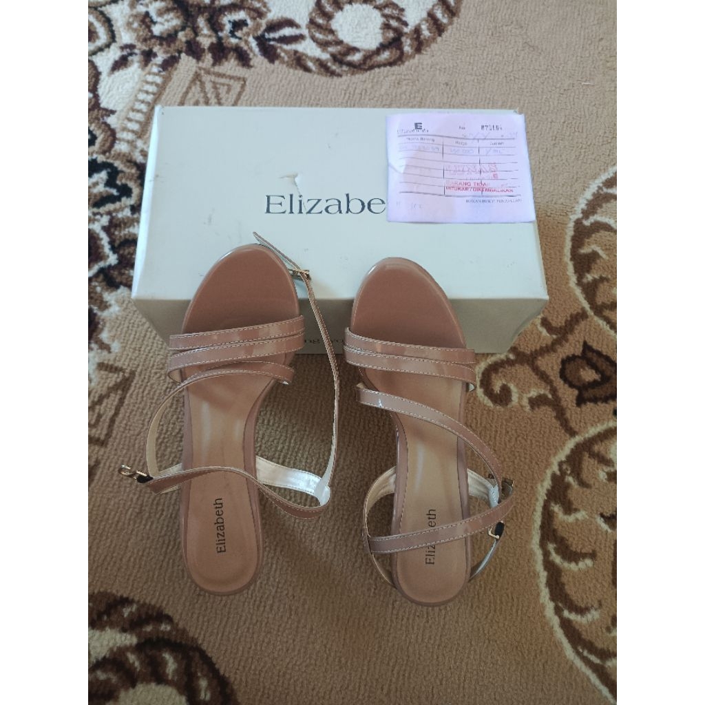preloved heels Elizabeth coklat