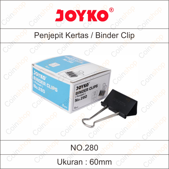 

1 Box Joyko No 280 Penjepit Kertas Binder Clip 60 mm