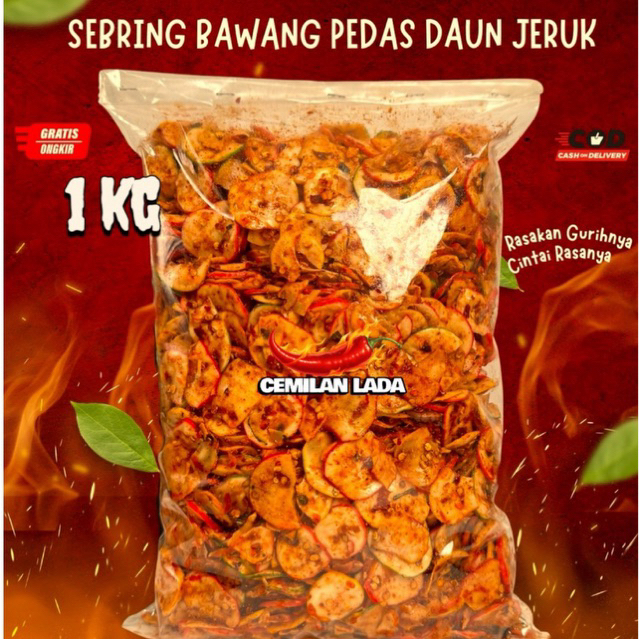 

Cemilan lada - Kerupuk Sebring Bawang Pedas Daun Jeruk