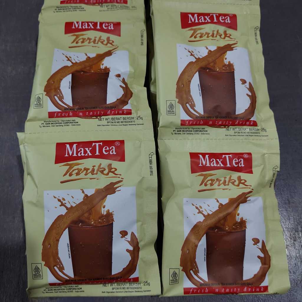 

Teh Tarik Max Tea Tarikk 25 gram Rencengan Isi 10 Sachet