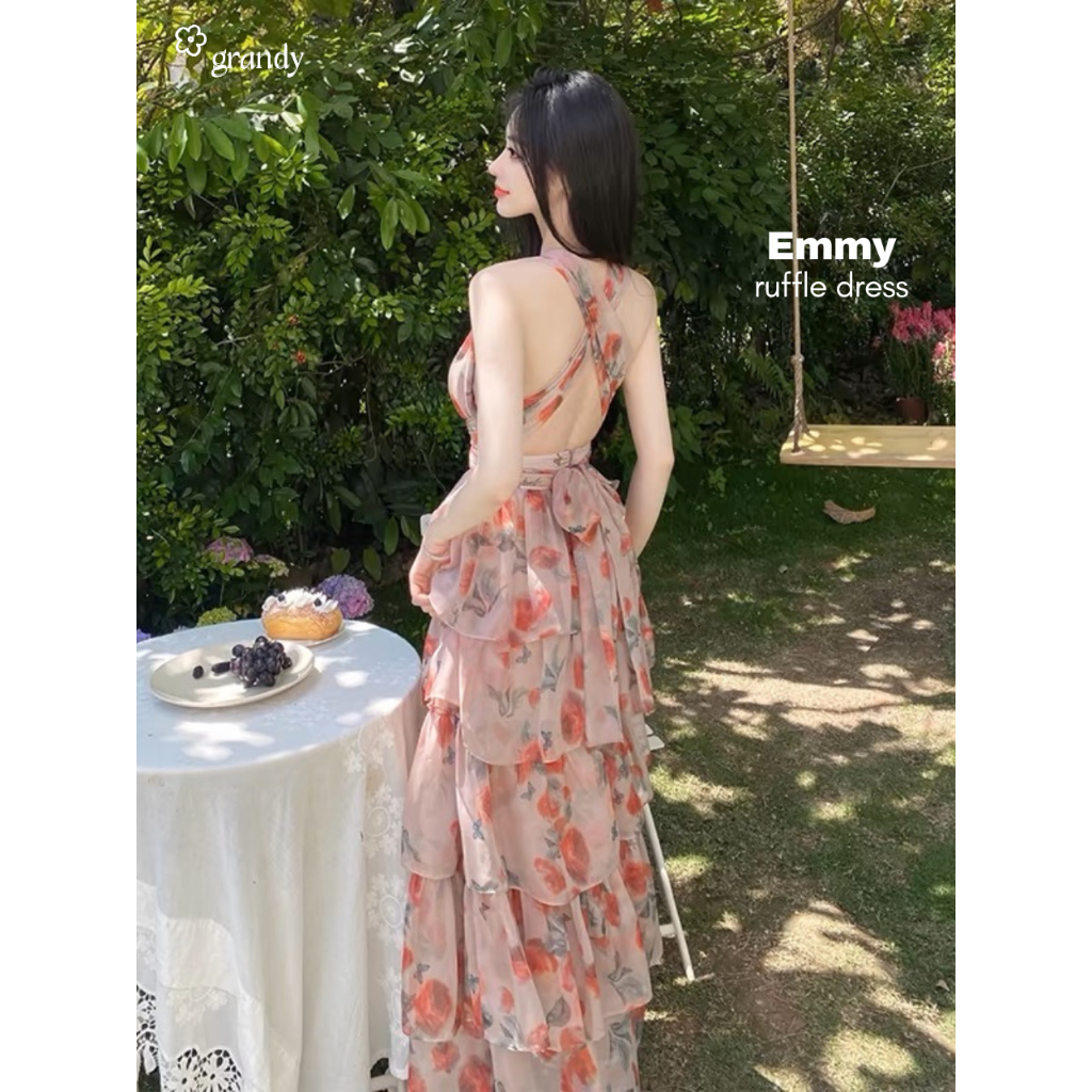 GRANDY - Emmy Ruffle Dress / Dress Terusan Wanita Party Dress Beach Dress