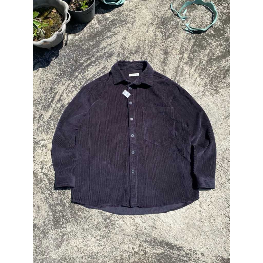 DIAMOND LAYLA KEMEJA CORDUROY / WARNA ASLI PEKAT HITAM / SIZE FIT L