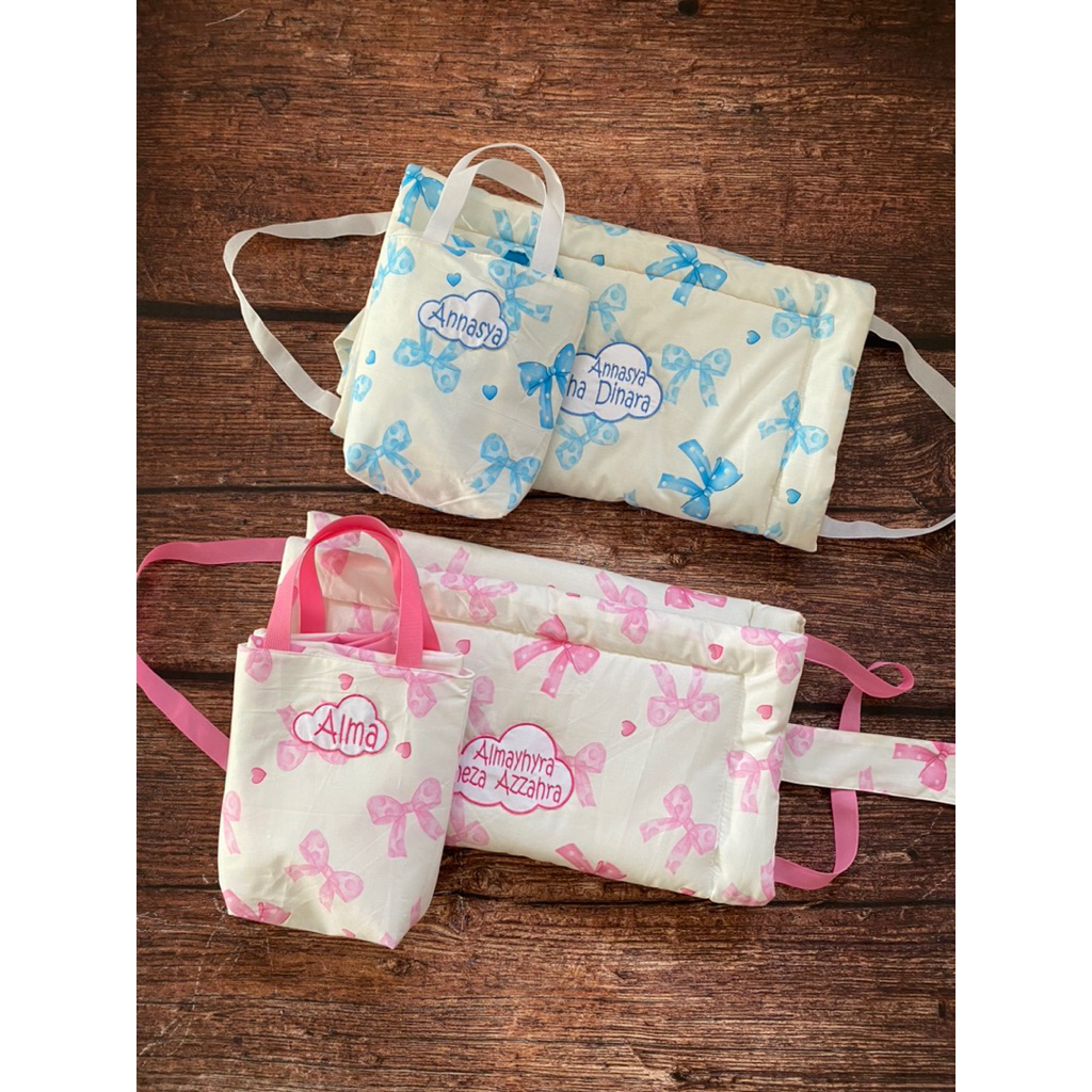 mukena anak pita ada bordir nama sajadah dijual terpisah