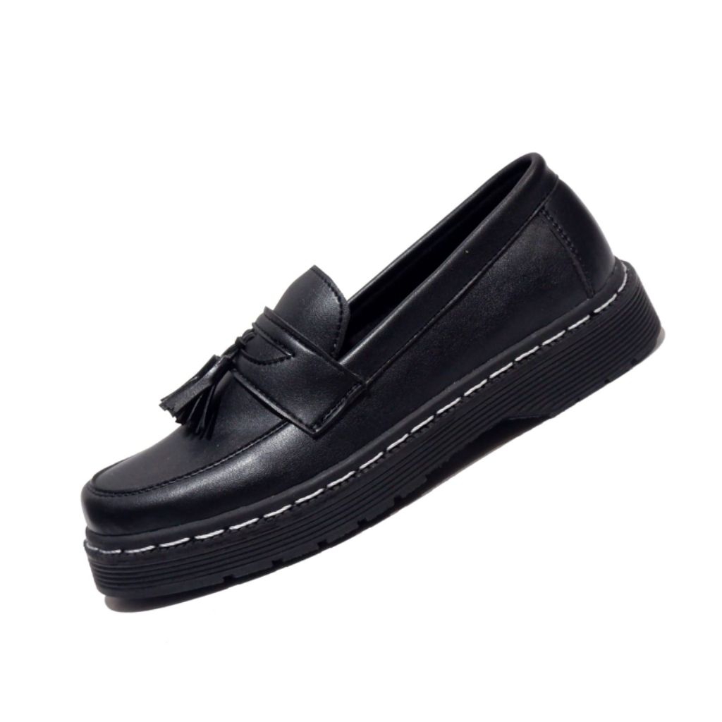 DISCOUNT NYKRMN - SEPATU CASUAL LOAFERS DOCMART HITAM FORMAL PANTOFEL PRIA KERJA MODERN KEKINIAN