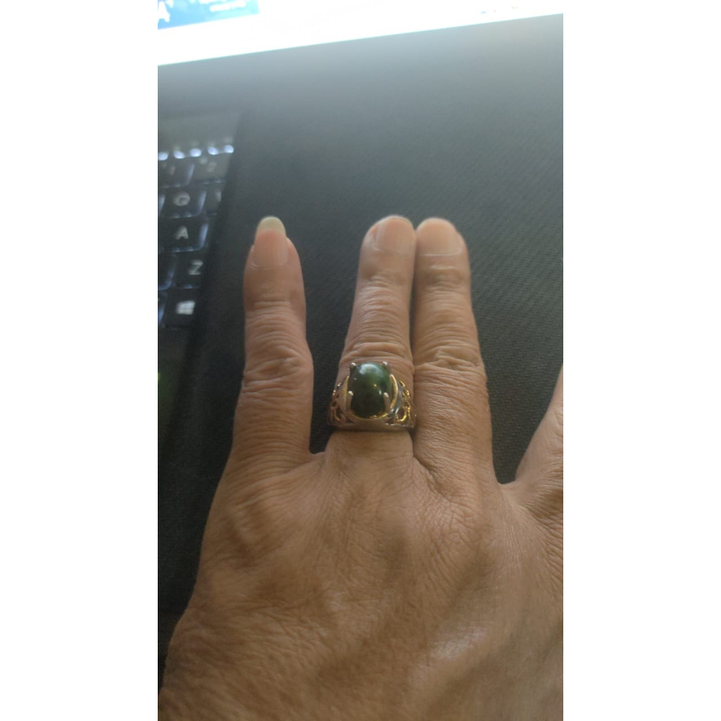 GiokNephriteJadeAcehRingTitanium