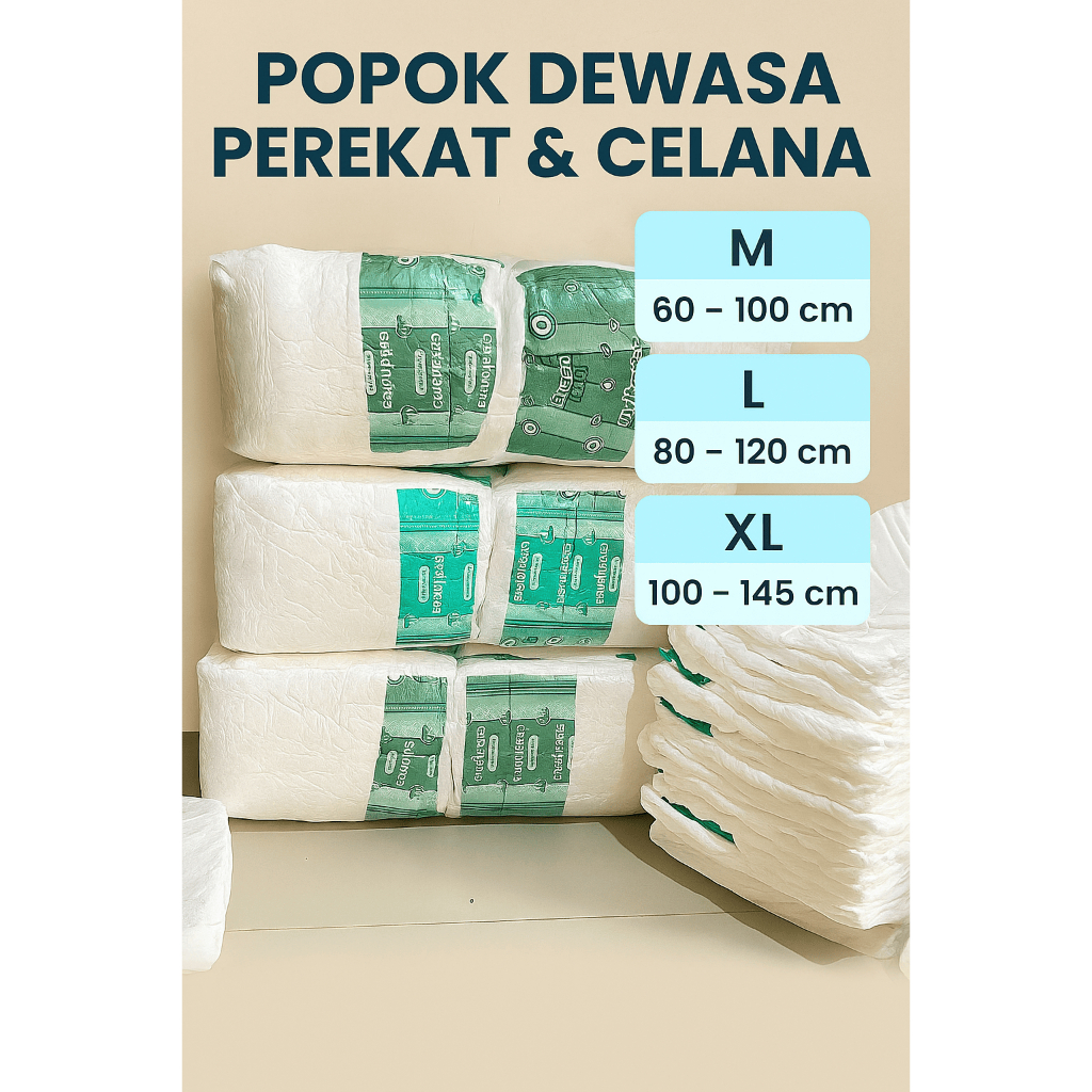 Popok Dewasa Perekat & Celana M L XL - Pampers Dewasa / Popok Lansia Anti Bocor Nyaman Dipakai