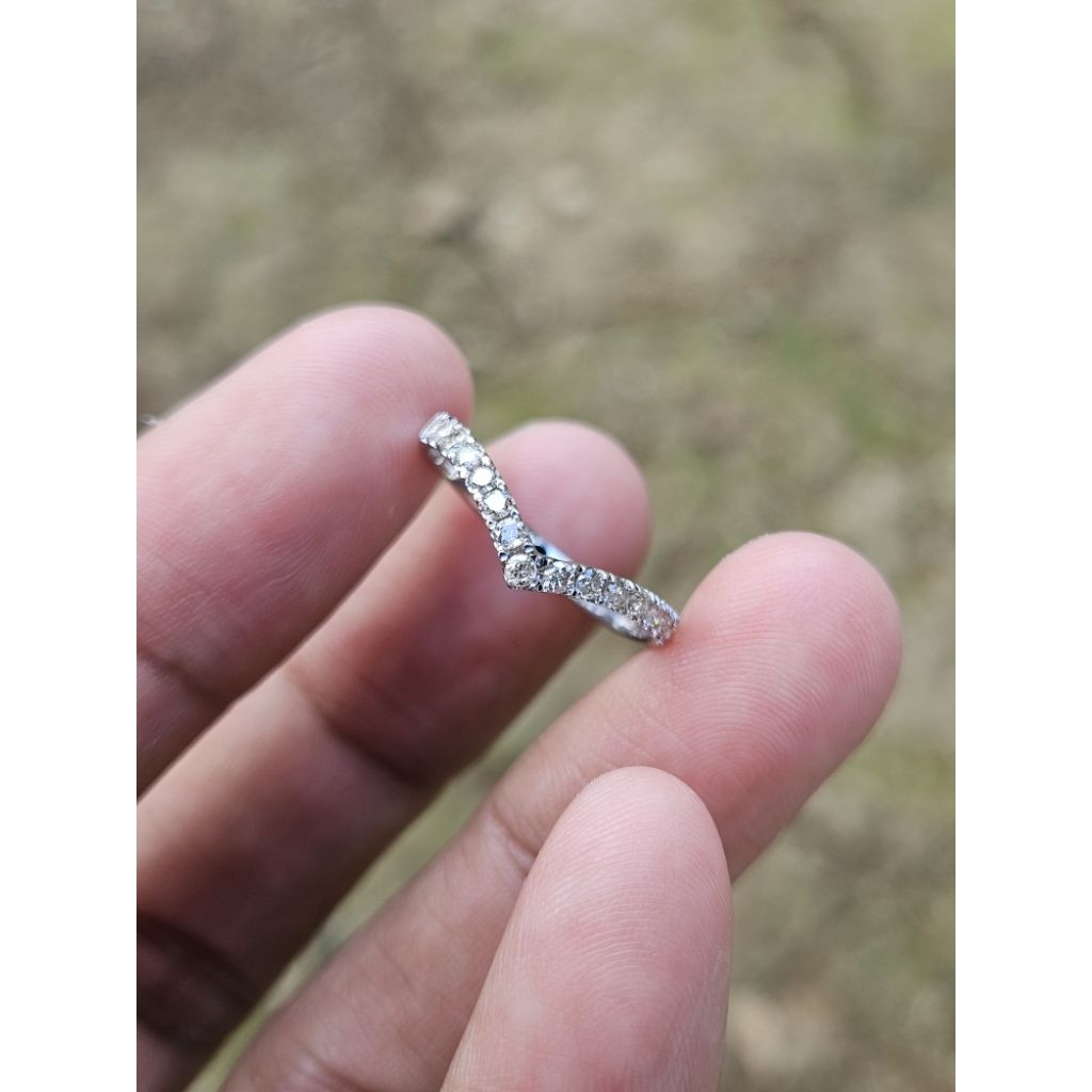 cincin emas berlian wanita cincin motif V cincin motif aurel full berlian asli cincin listring