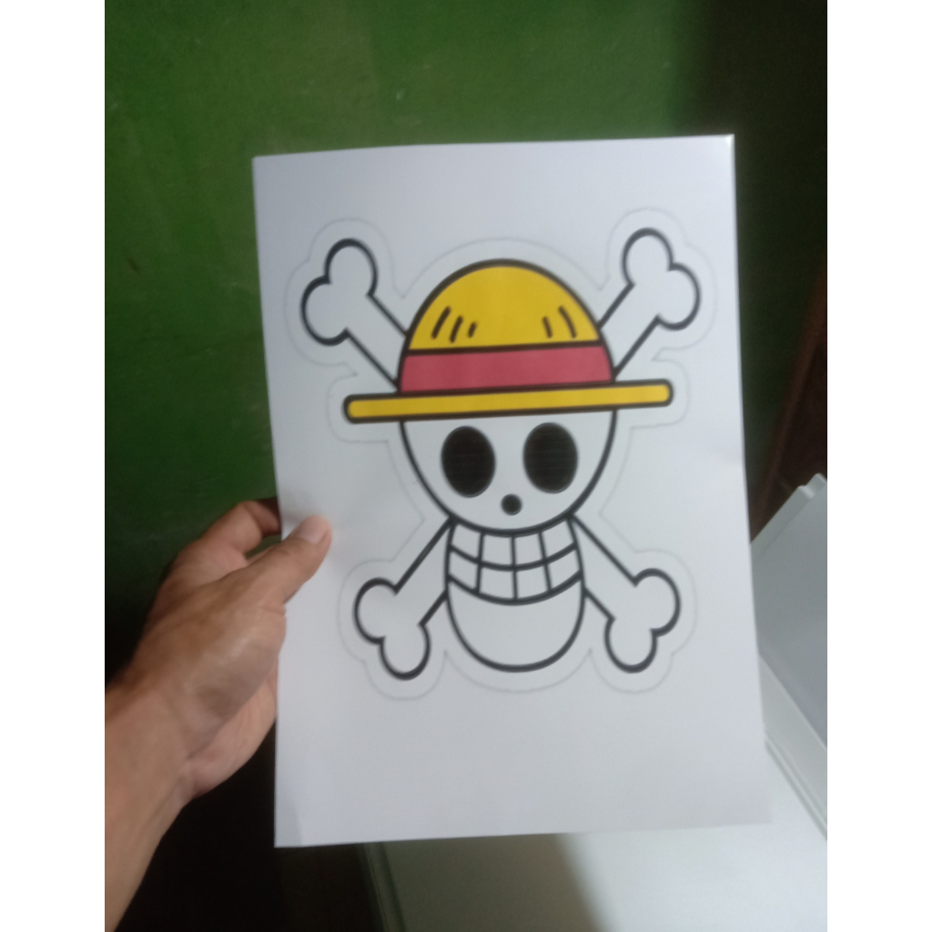 

STIKER ONE PICE /JOLLY ROGER UKURAN KERTAS A4 20X29