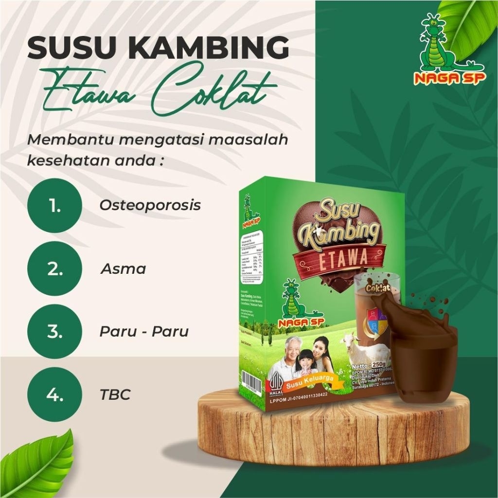 

Susu kambing etawa Naga SP 250g rasa coklat