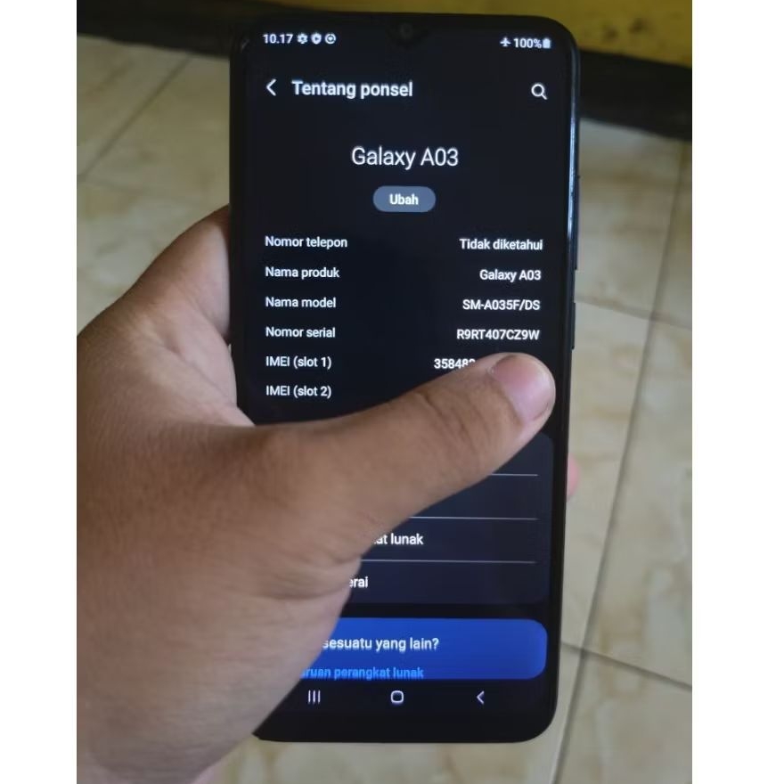 Samsung A03 4/64 Second Batangan & Charger only