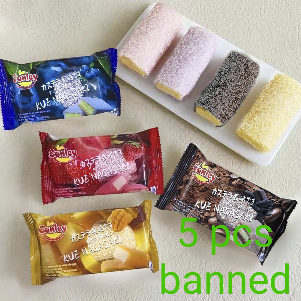 

kue nagasaki conley snow cake promo murah banned isi 5 pcs