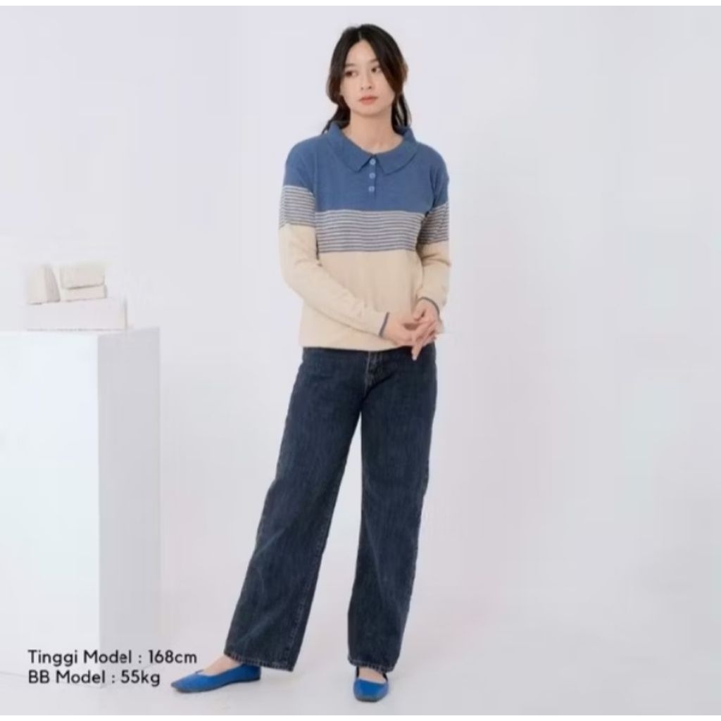 Atasan Knit Krah Wanita SUGI LABEL