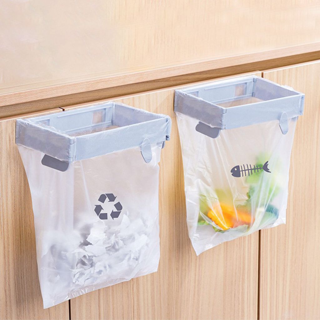 Penjepit Kantong Plastik Sampah Dapur Kamar Mandi Pembuangan Praktis Tempel Laci Dinding Serbaguna