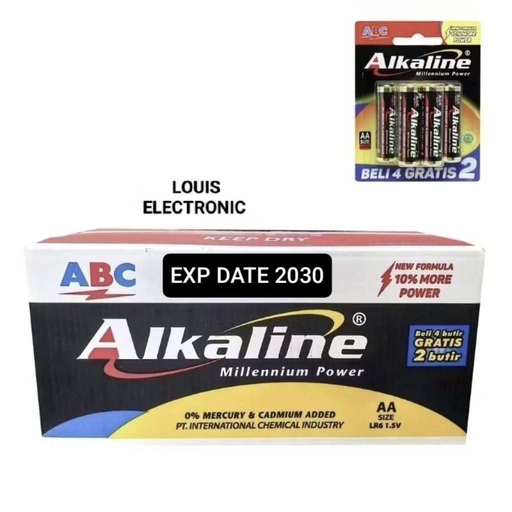 Baterai ABC Alkaline AA A2 Perkarton 4+2 Baterai ( 432 Pcs )
