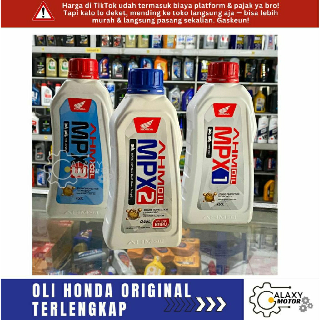 OLI MOTOR AHM ORIGINAL MPX 1 MPX 2 MPX 3 SPX 2 SPX 1 OLI MOTOR MATIC BEBEK SPORT OLI HONDA