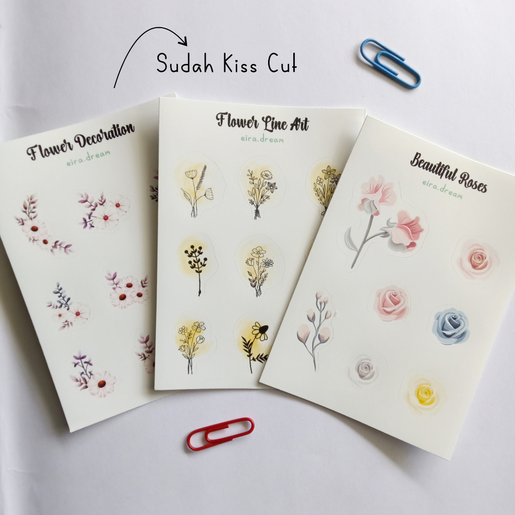 

Stiker Bunga Anti Air Sticker Aesthetic Lucu Kiss Cut A7