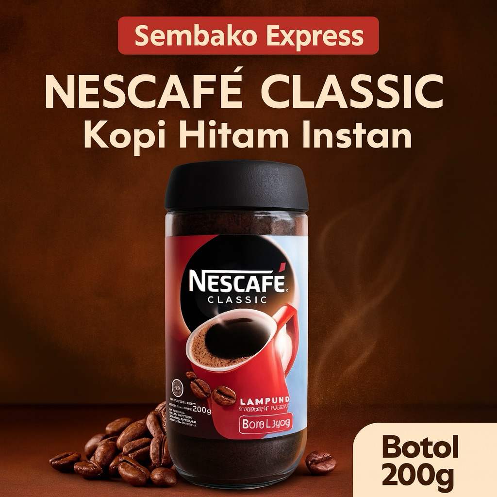 

Nescafé Classic Botol 200g – 100% Kopi Murni Robusta Lampung