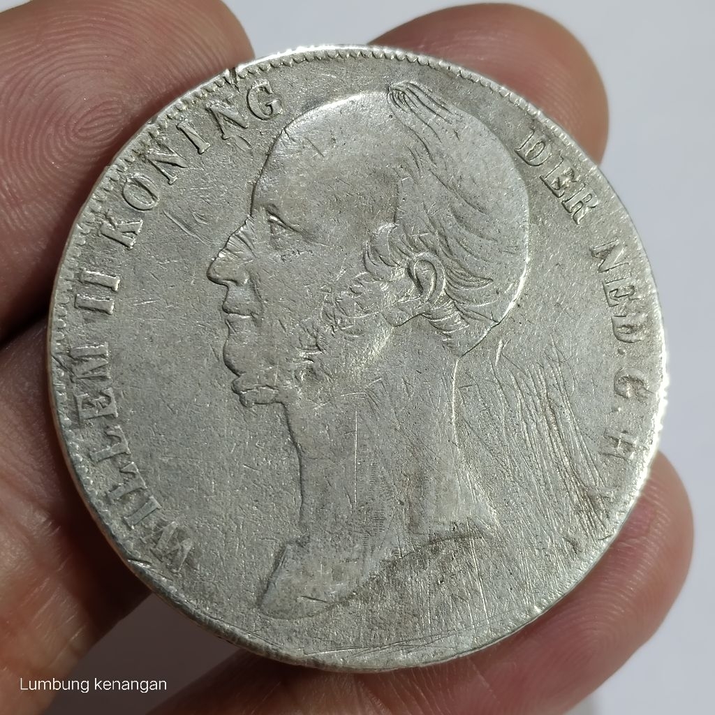 koin Silver Willem ll 2,5 Gulden 1845 Koin perak