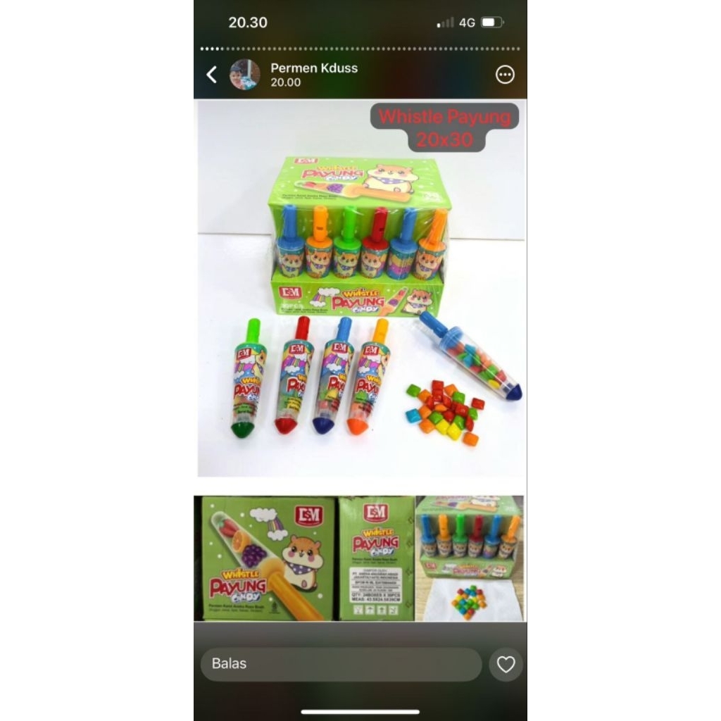 

whistlle candy payung permen karet aneka rasa buah anggur, jeruk,nanas, stroberi Dsm 30 pcs