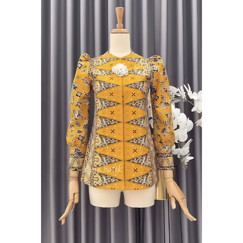 Blouse batik wanita motif tumpal Betawi atasan batik wanita