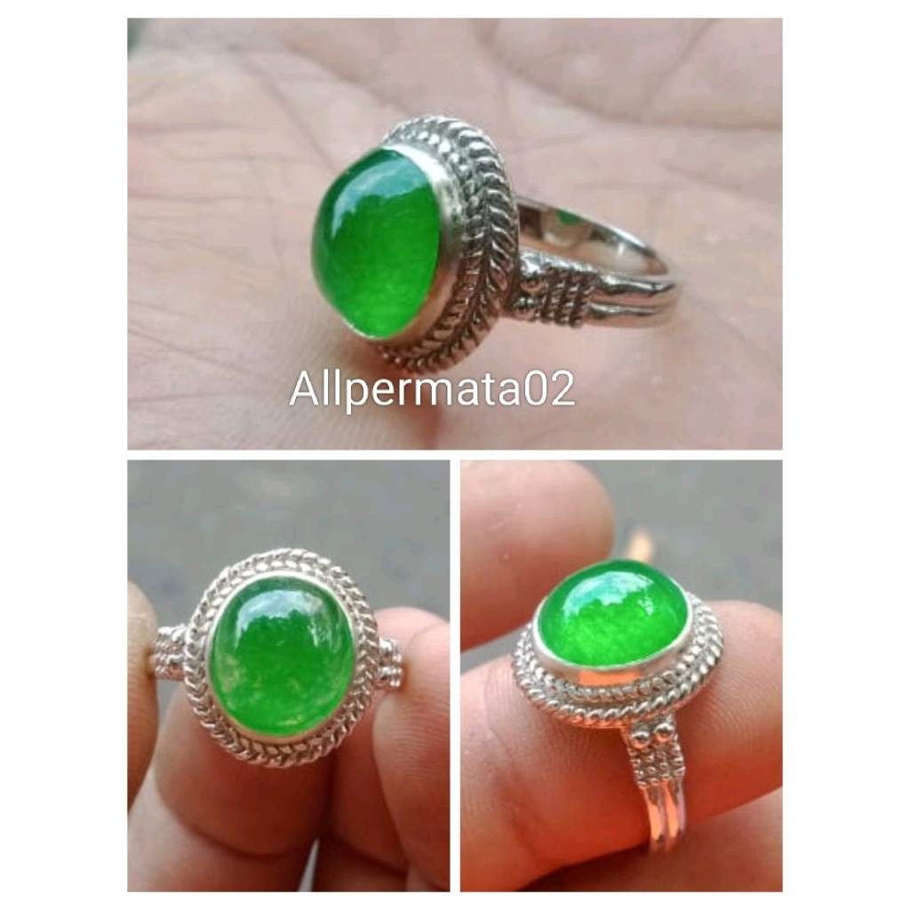 Batu permata Giok Birma greenjade Natural tipe C super giwang Unisex top Quality