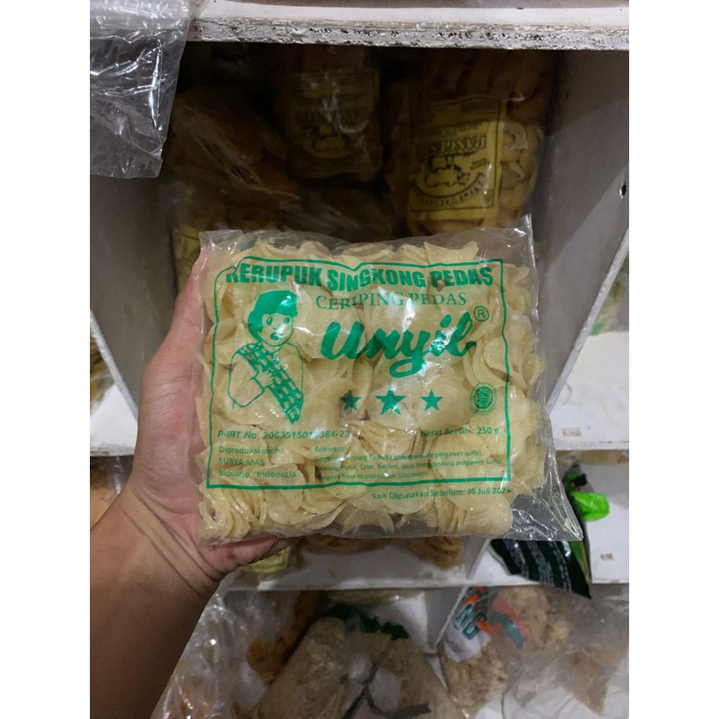 

250gram ceriping unyil pedes kerupuk singkong terbaik beli 1