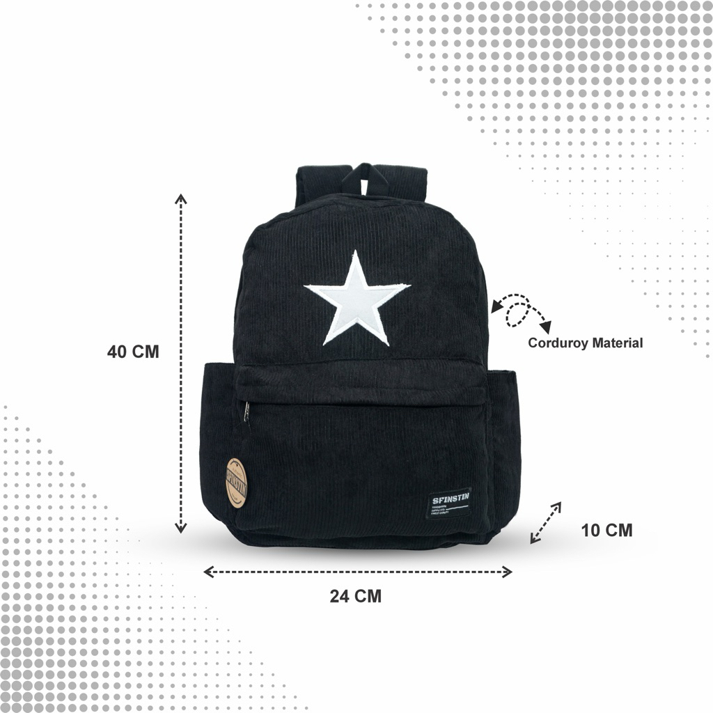 (  SFINSTIN ) ransel Star / Bintang corduroy SF Large - Ransel Laptop Pria wanita unisex - Ransel pr
