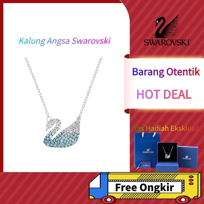 Kalung angsa Swarovski-Liontin Angsa Hitam-Kalung wanita emas mawar-Pembelian dari luar negeri