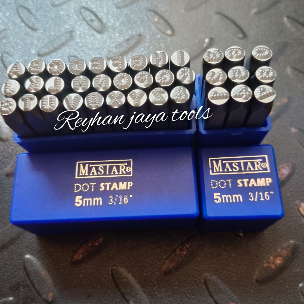 

Mastar Dot Stamp 5 mm huruf ketok dan angka model bintik Varian ukuran