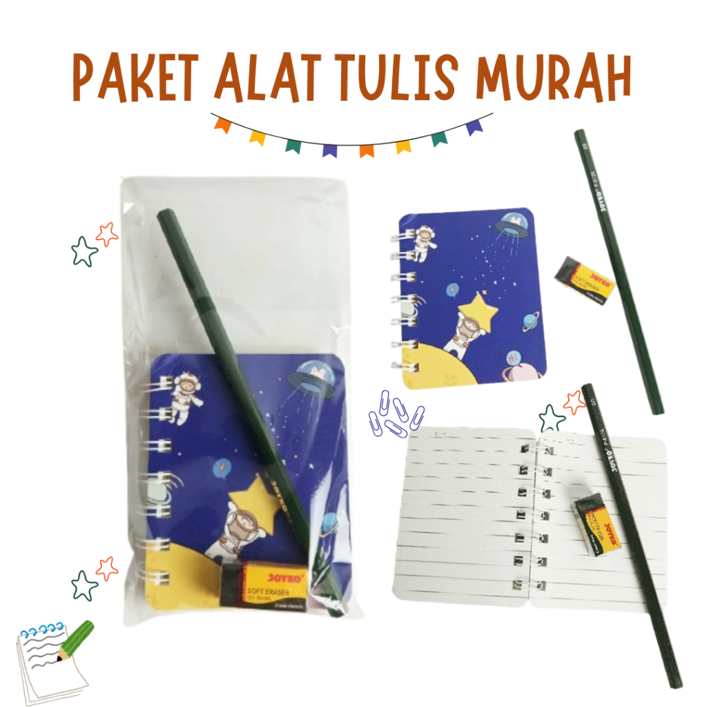 

paket alat tulis murah 3 atk sekolah kantor kado alat tulis SD SMP SMA hampers 3 IN 1
