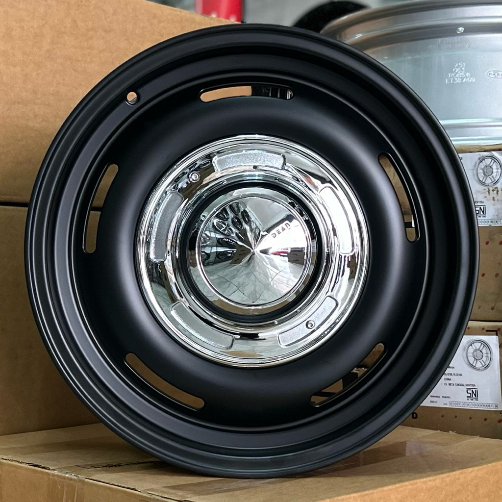 Velg Dean Ring 18 Lebar 8 Pcd 10x108/113.4 Et 35 Warna Satin Black Chrome Cap | Velg Mobil  Untuk Mo
