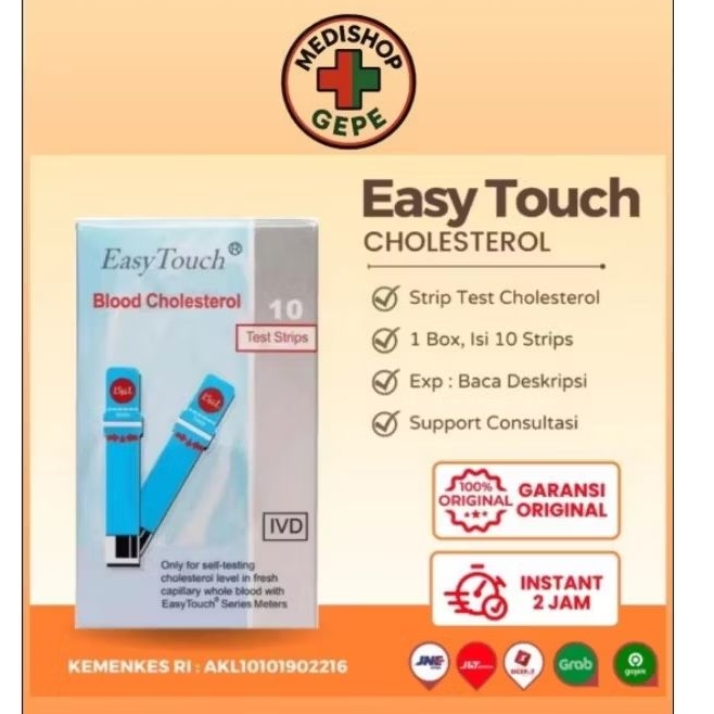 Strip Kolesterol EasyTouch Original – Tes Kolesterol darah Cepat, Mudah & Akurat
