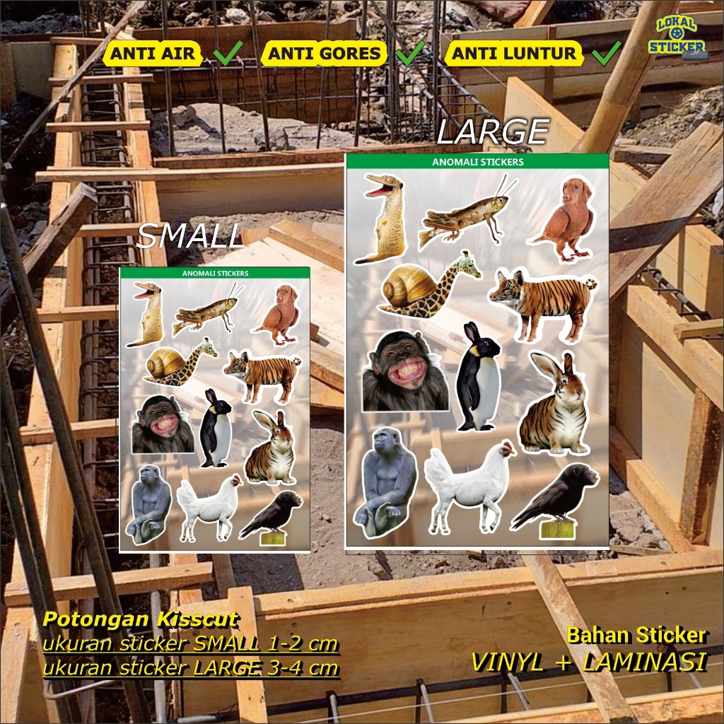 

STIKER HEWAN ANEH Vinyl Premium – Sticker HP, Laptop, Helm, Motor, Anti Air, Awet, Keren