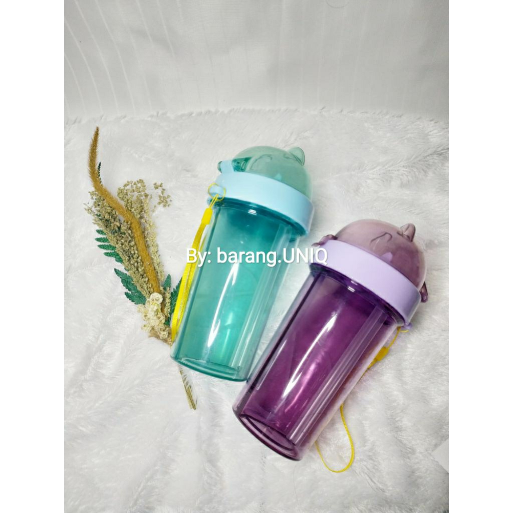 Botol minum anak / Botol minum 2 sekat / Botol minum 2 in 1 / Botol minum viral