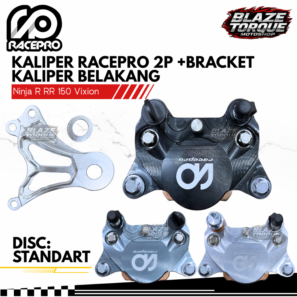 Kaliper Racepro 2 Piston 2P + Bracket Kaliper Belakang Ninja R RR 150 Vixion Original Racepro